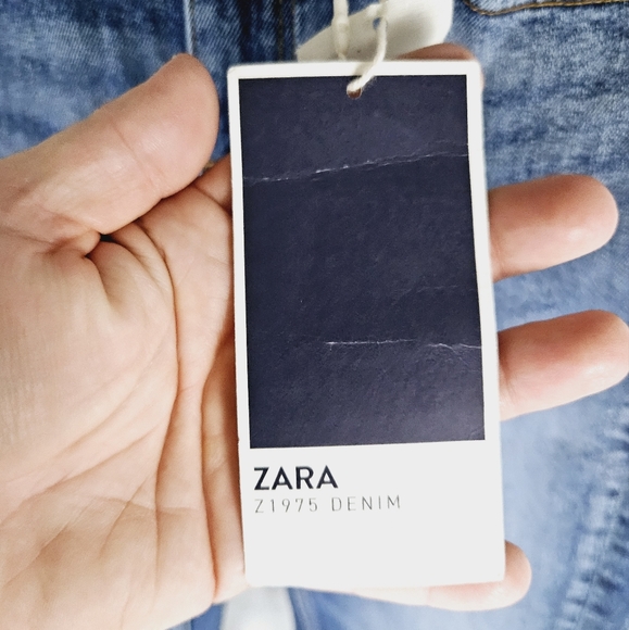 ZARA | Z1975 denim mid rise skinny frayed/raw hem jeans - Picture 7 of 11